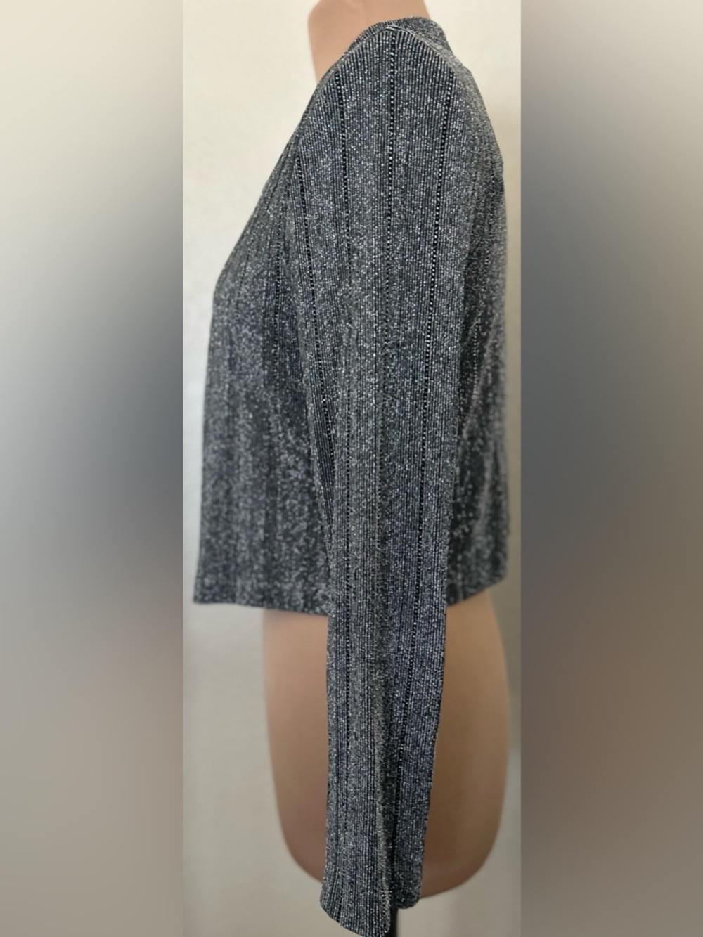Open-Front Ribbed Formal Cardigan - Picture 4 of 11